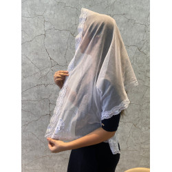 Véu Quadrado (com flores e strass)