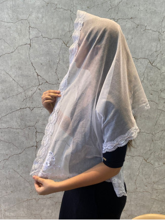 Véu Quadrado (com flores e strass)